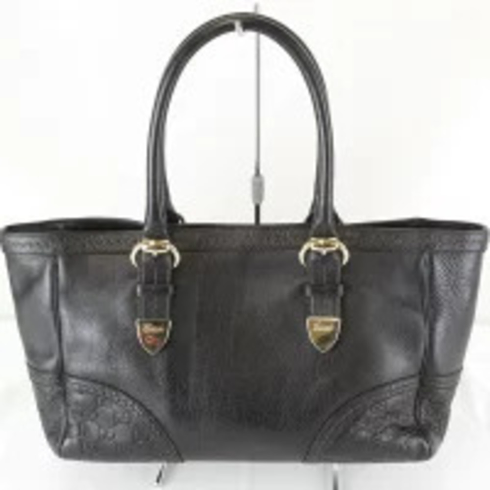 Gucci Signoria tote bag embossed Gucci Guccissima leather Black